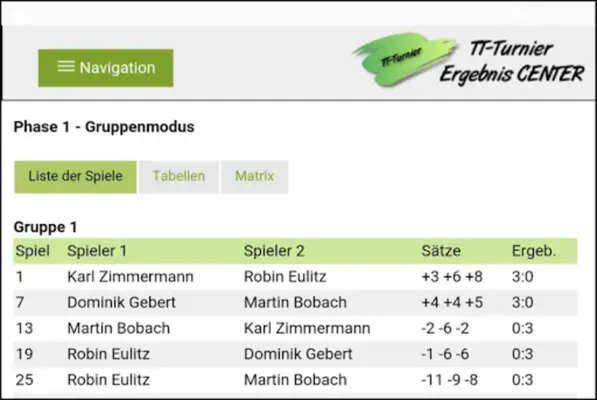 TT-Turnier ErgebnisCenter android App screenshot 2